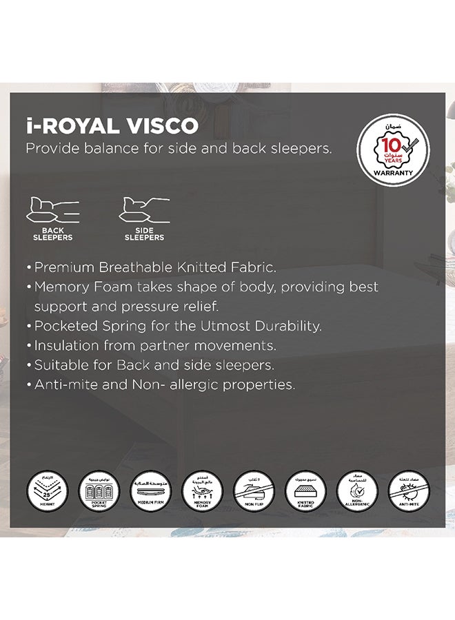 Home Box مرتبة آي رويال كينج فيسكو بوكيت سبرينغ 200 x 25 x 180 سم - Image 4