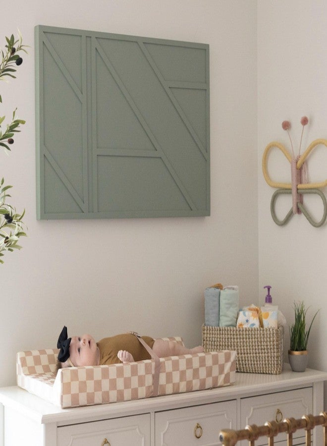 Tiny Twinkle Diaper Changing Pad for Dresser & Nursery Table - Waterproof, Wipeable & Mess-Proof Baby Changing Pad with Safety Strap, Non-Slip Base & Removable Washable Cover(Beige Checkers) - Image 5