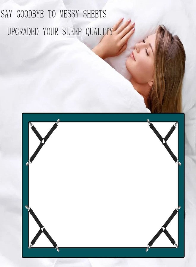 Olpad Bed Sheet Straps Set, Elastic Fasteners with Metal Clips, Sheet Holders for Corners, Fitted Sheet Clips to Hold Sheets in Place, Bed Sheet Clips with Adjustable Bed Bands - Image 3