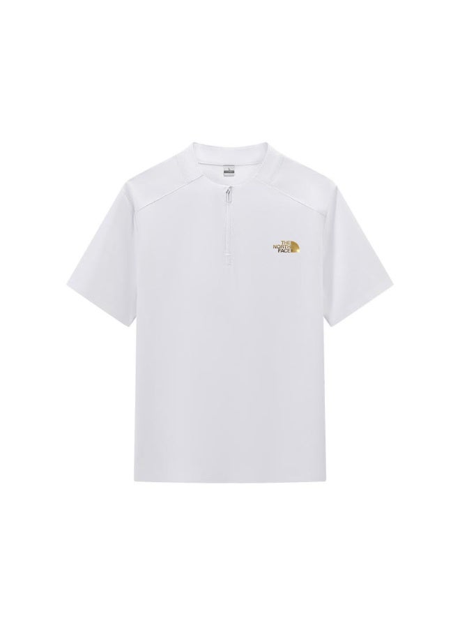 The North Face men and women with the same half zipper quick-drying T-shirt outdoor casual breathable sports short-sleeved shirt - Image 2