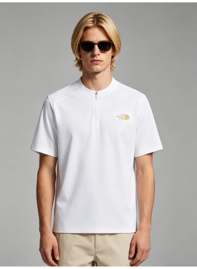 The North Face men and women with the same half zipper quick-drying T-shirt outdoor casual breathable sports short-sleeved shirt - Image 5