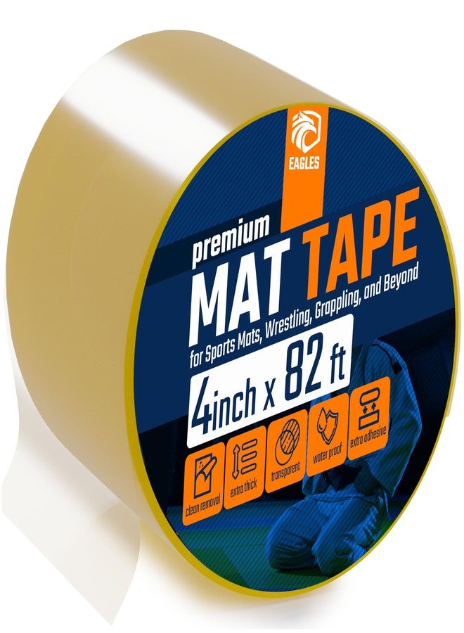 EAGLES Clear Mat Tape for Wrestling Grappling Gymnastics Jiu Jitsu MMA Floor | Exercise Roll Out Mats Foam Tiles | Home Mats & Gym Floor Tape (1, 4 Inch) - Image 1