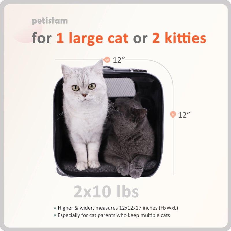 petisfam You've got This Cat Carrier with Privacy Flaps for Nervous Fur-Kids. Top-Load Quick-in. 360Â° Airy Mesh Windows Let Cats See You & Reduce Travel Anxiety. Rip-Stop Fabric & Lockable Zips Hug Securely - Image 3