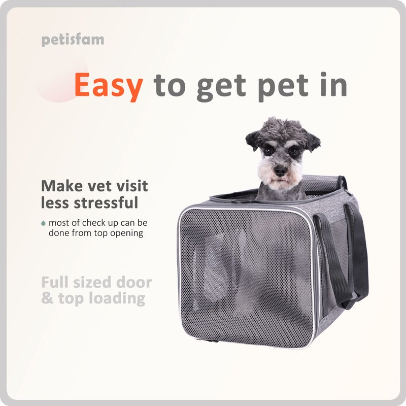 petisfam You've got This Cat Carrier with Privacy Flaps for Nervous Fur-Kids. Top-Load Quick-in. 360Â° Airy Mesh Windows Let Cats See You & Reduce Travel Anxiety. Rip-Stop Fabric & Lockable Zips Hug Securely - Image 4