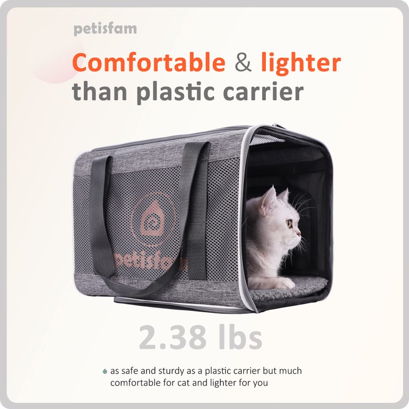 petisfam You've got This Cat Carrier with Privacy Flaps for Nervous Fur-Kids. Top-Load Quick-in. 360Â° Airy Mesh Windows Let Cats See You & Reduce Travel Anxiety. Rip-Stop Fabric & Lockable Zips Hug Securely - Image 5