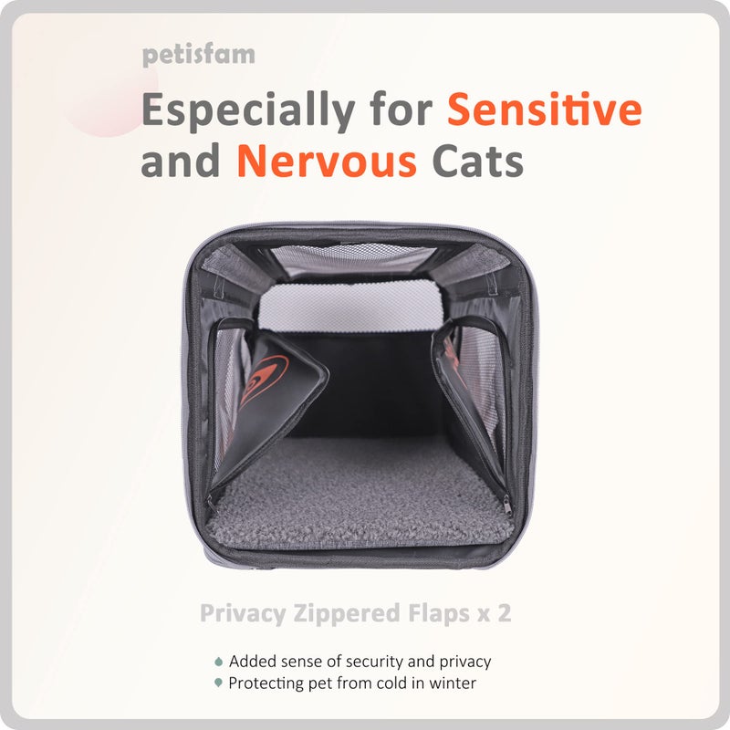 petisfam You've got This Cat Carrier with Privacy Flaps for Nervous Fur-Kids. Top-Load Quick-in. 360Â° Airy Mesh Windows Let Cats See You & Reduce Travel Anxiety. Rip-Stop Fabric & Lockable Zips Hug Securely - Image 2
