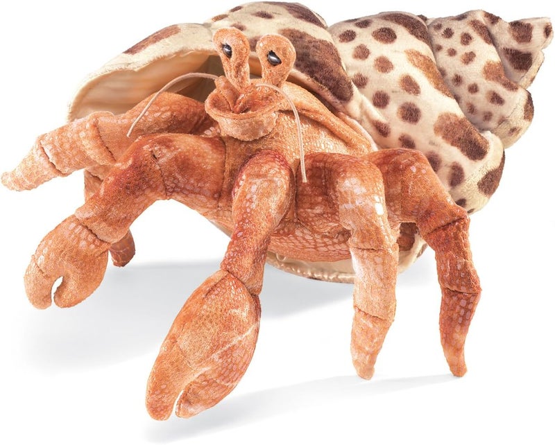 Folkmanis Hermit Crab Plush Hand Puppet for Interactive Play - Image 1