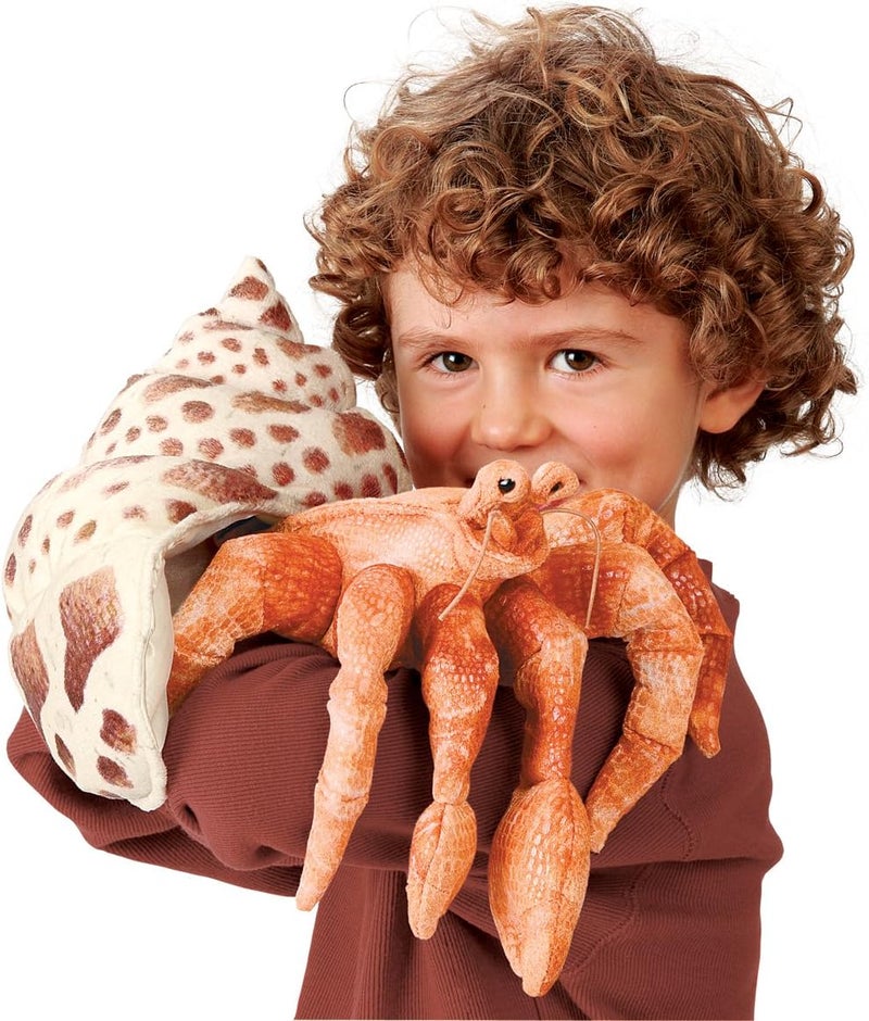 Folkmanis Hermit Crab Plush Hand Puppet for Interactive Play - Image 4
