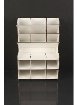 KutuTR 9+9 Shelf Desktop Pencil Holder Organizer (White) Home and Office Supplies  - Image 2