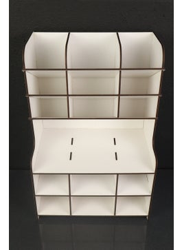 KutuTR 9+9 Shelf Desktop Pencil Holder Organizer (White) Home and Office Supplies  - Image 4
