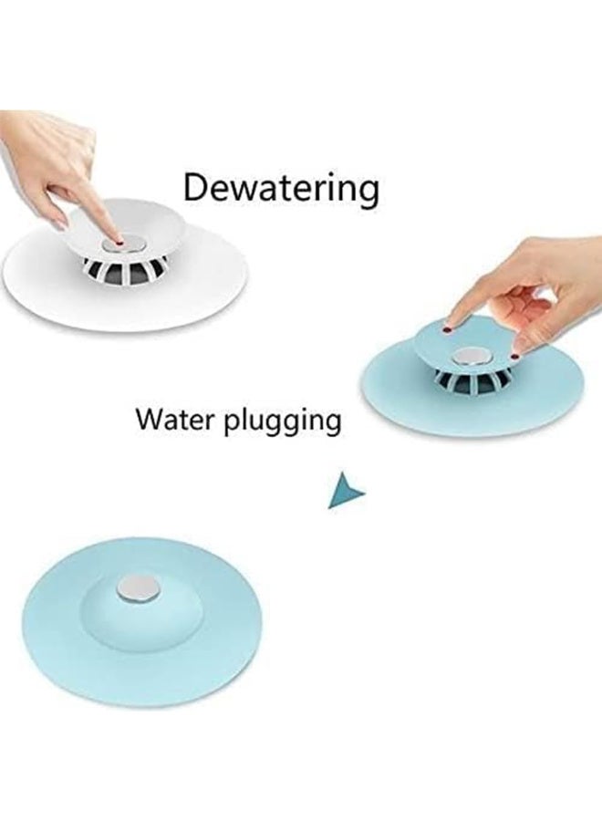 سدادة تصريف الدش وحوض الاستحمام 2 في 1 من السيليكون والمطاط | فيشة مانعة للانسداد ومصفاة للشعر (شبكة مانعة للانسداد) | متعددة الألوان لحوض البانيو أو أي حوض مطبخ أو حمام - Image 3