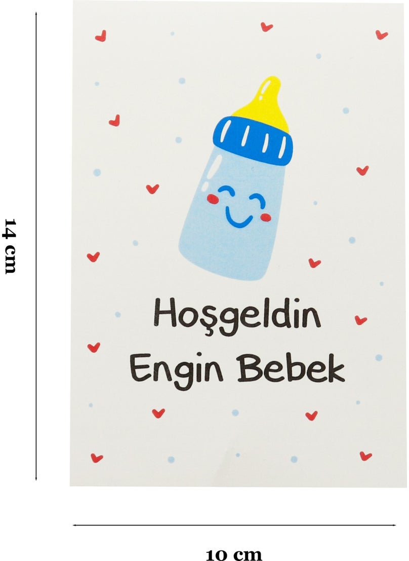 Repro Design 10X14 cm Personalizable Welcome Baby Themed 10 Piece Card Model-4  - Image 2