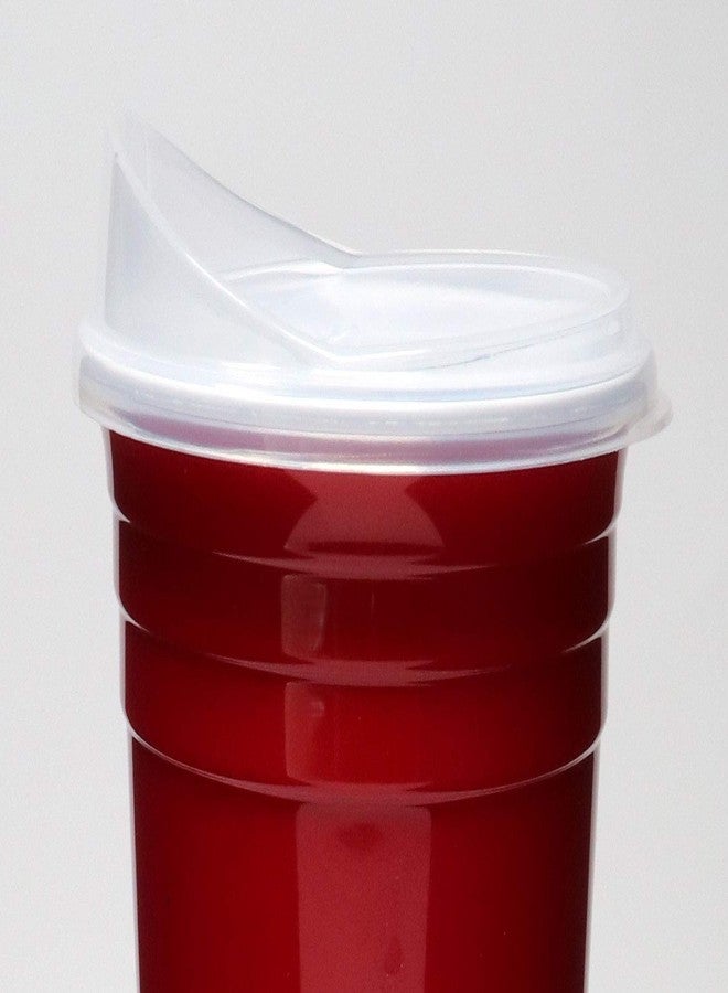 Rolling Sands Reusable BPA-Free 16 Ounce Red Party Cups with Lids - 2 Pack, Made in USA - Image 3