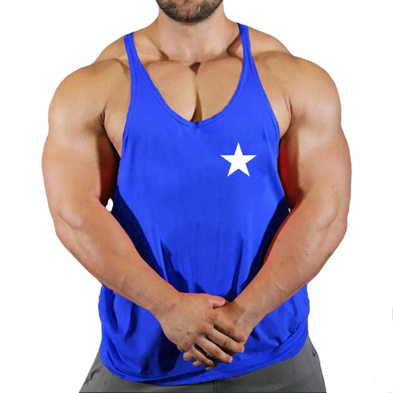 Fashion Fitness Simple Sports Sleeveless Vest T-Shirt Plus Size Plus Size Printing Vest T-Shirt - Image 1