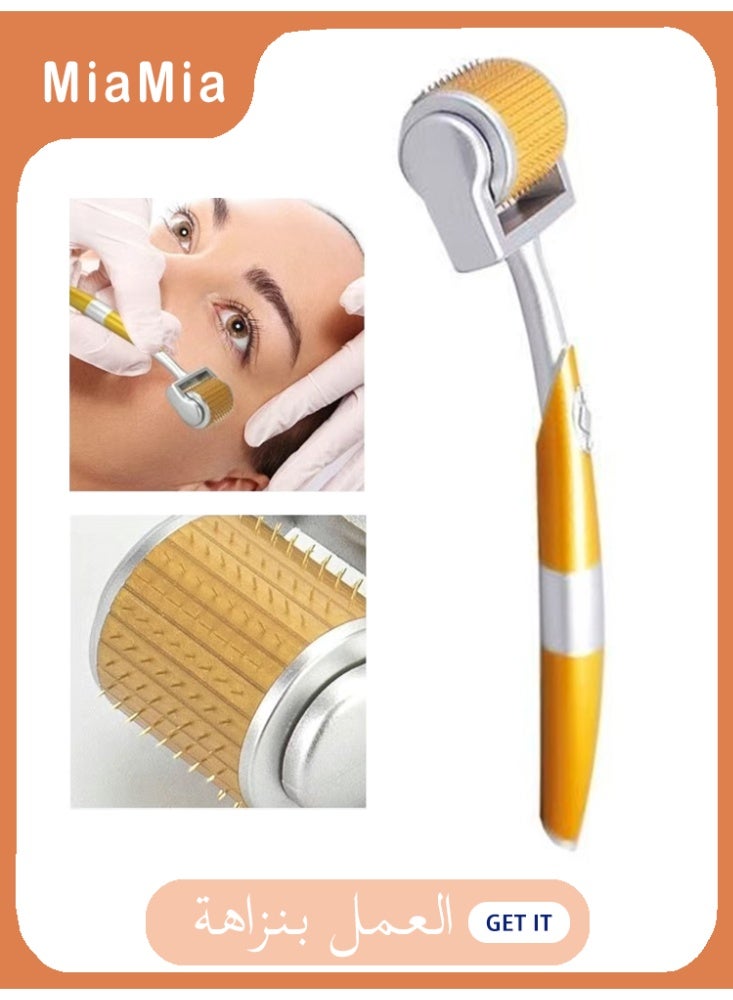 Miamia Derma Roller Luxury Titanium Micro Needle, 1.5mm, gold - Image 1