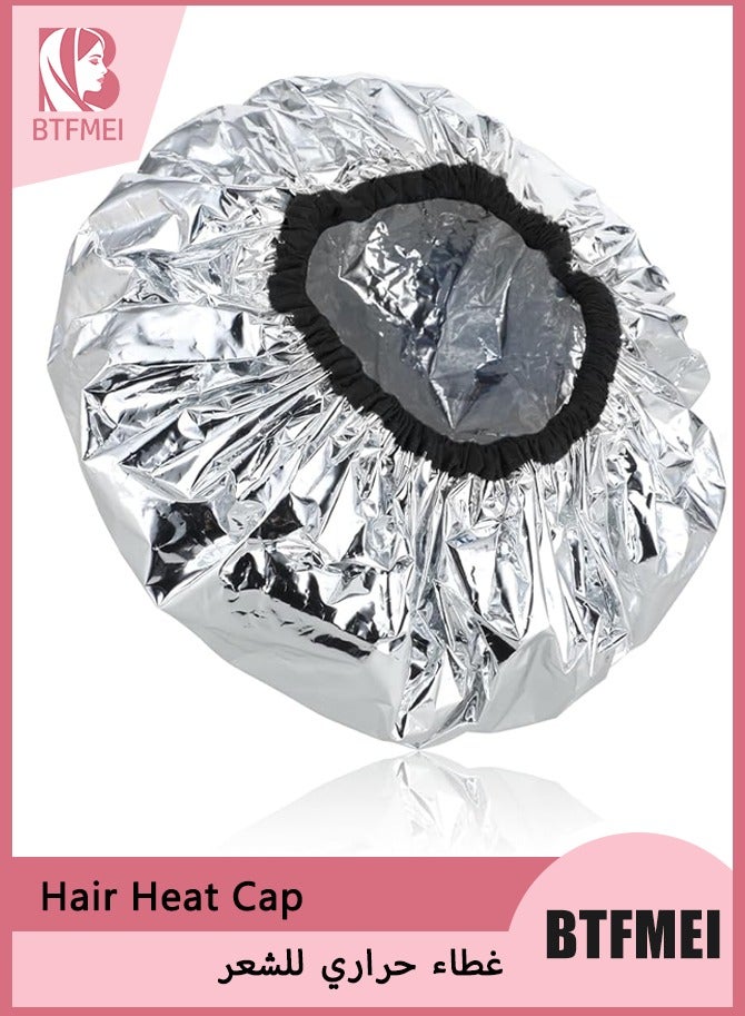 BTFMEI Thermal Hair Heat Cap for Deep Conditioning with Aluminum Foil Inner Layer Reusable Steaming Cap for Hair Mask Oil Treatment Home and Salon Use - Image 1