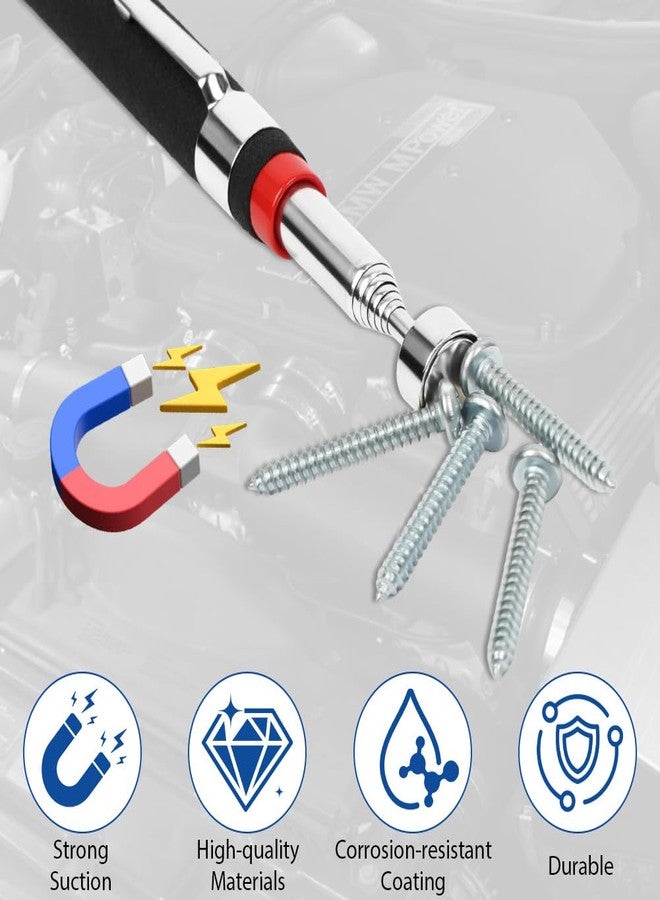 flintronic 6 PCS Telescopic Magnetic Pick up Tool Set, Extendable Magnetic Pickup Tools with Non-slip Handle, Retractable Magnet Wand for Picking Up Small Parts Metal Objects, Screws, Nuts - Image 4