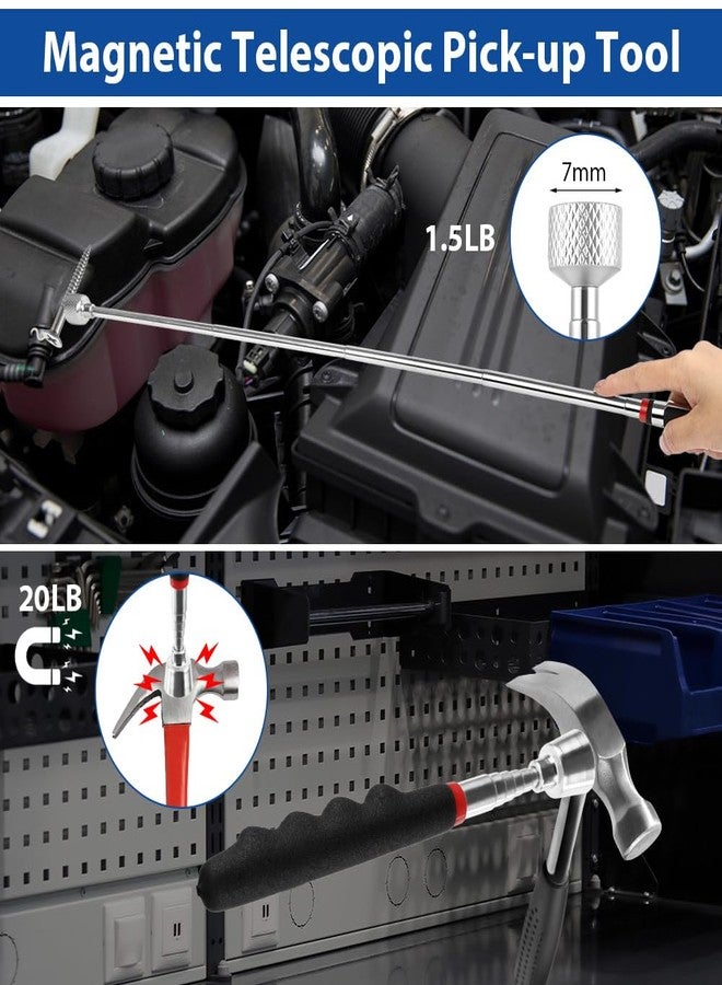 flintronic 6 PCS Telescopic Magnetic Pick up Tool Set, Extendable Magnetic Pickup Tools with Non-slip Handle, Retractable Magnet Wand for Picking Up Small Parts Metal Objects, Screws, Nuts - Image 5