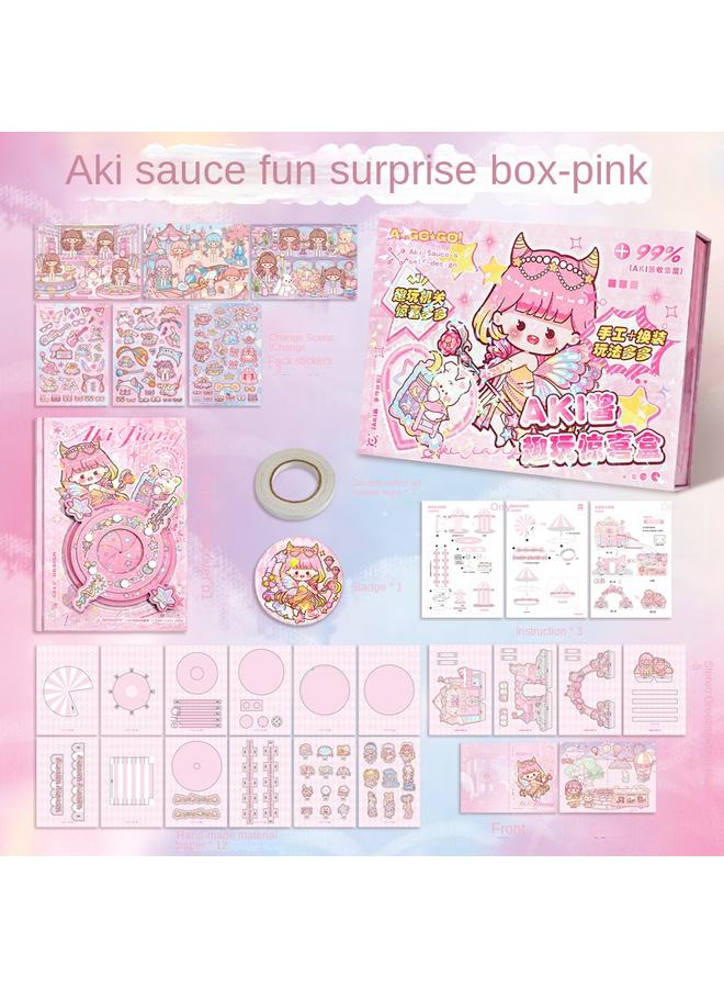 Bluejw AKi Sauce Fun Play Surprise Box Hand Book Suit Gift Box Girl Hand Book Three-dimensional Organs This Primary School Stationery - Image 1