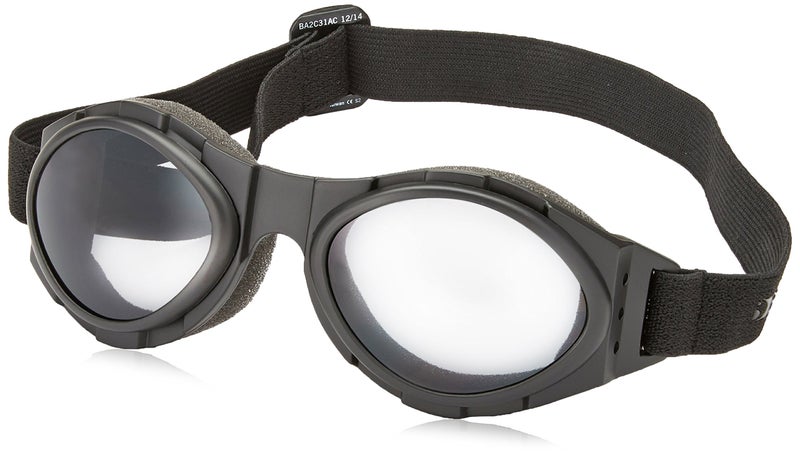 Rule BA2C31AC Bobster Bugeye 2 Interchangeable Goggles Black Frame3 Lenses Smoked Amber and Clear