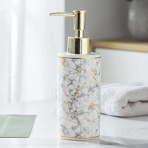 Skywalk Modern Style Ceramic Liquid Soap Dispenser for Bathroom & Kitchen (250 ml)(White) - Image 1