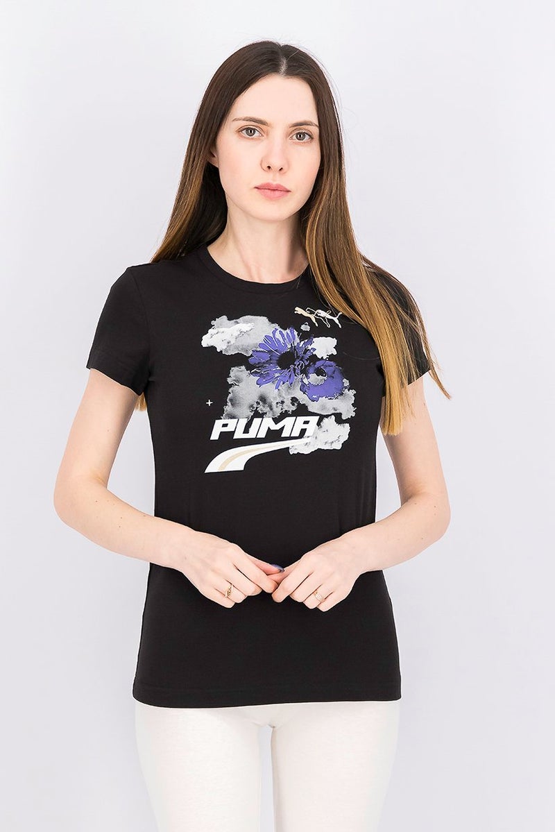 PUMA Women Regular Fit Short Sleeve Training Top, Black - Image 1