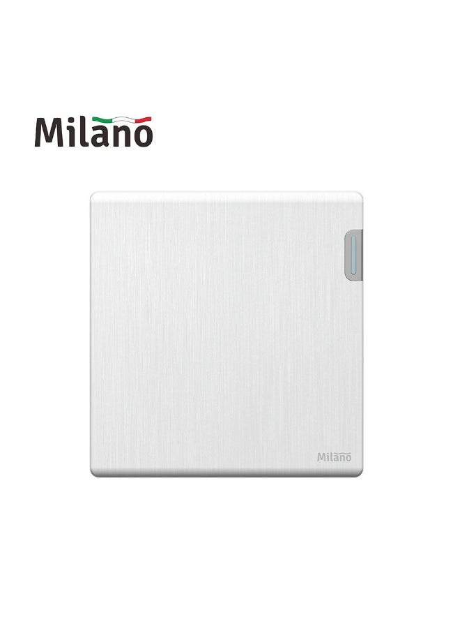 DANUBE HOME Milano Aura 10A 1 Gang 2-Way Switch - Brushed White Finish Durable Fire Retardant Pc Material/Silver Point Red Copper Electrical Switches And Sockets Home Electronic Accessories - 8.6X9X4Cm 