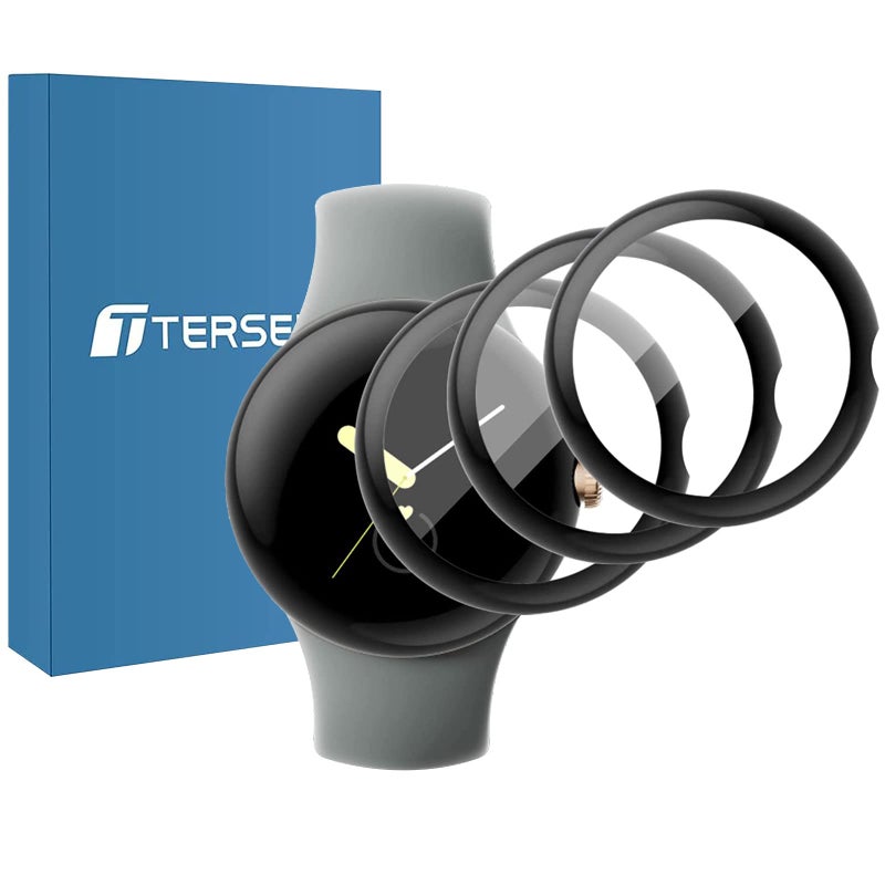 Tersely 3 Pack Screen Protector for Google Pixel Watch 3 41/45mm, Clear PMMA Curved Film, Full Coverage, 41mm - Image 3