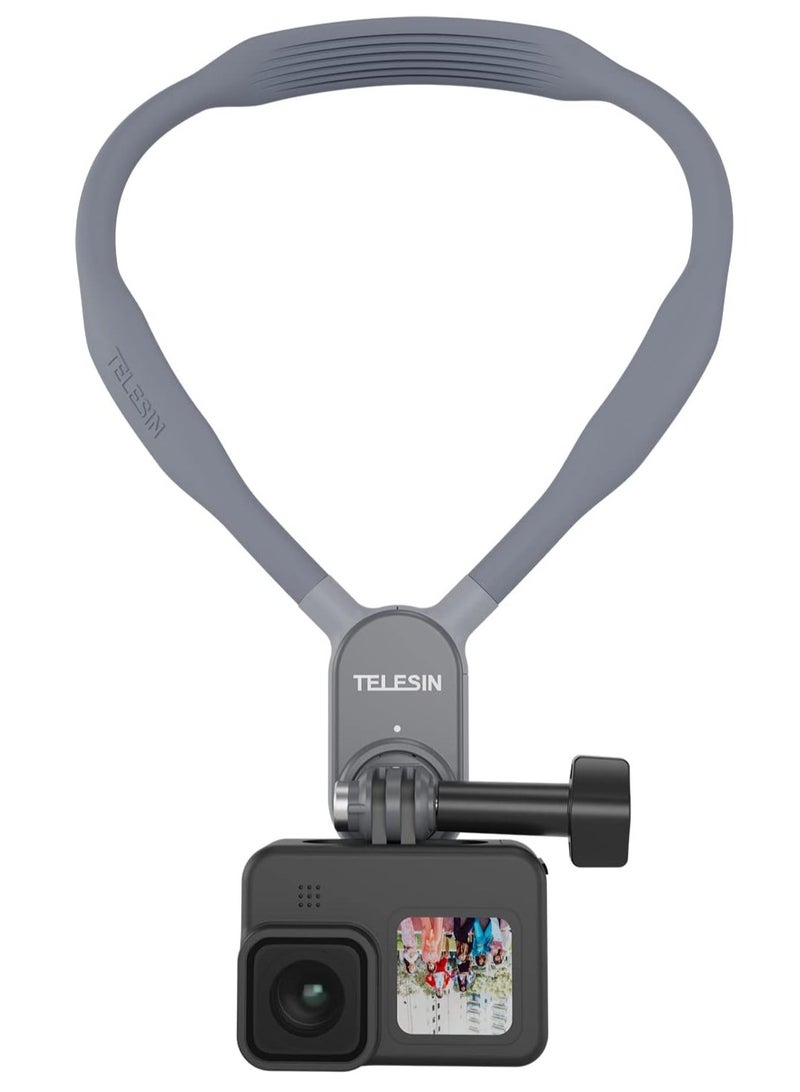 TELESIN Magnetic Neck Mount for Phones, POV Selfie Hand Free Chest Shoulder Support Video Vlog Body Strap Attachment Accessories for GoPro Max Go Pro Hero 11 10 9 8 7 Insta360 One RS X2 X3 DJI Action 2 3  - Image 2