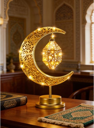 أضواء رمضان ، ليد القمر الجدول مصباح ، بطارية تعمل بالطاقة الإسلامية فانوس مصباح لغرفة الصلاة وطاولة الطعام - view 4