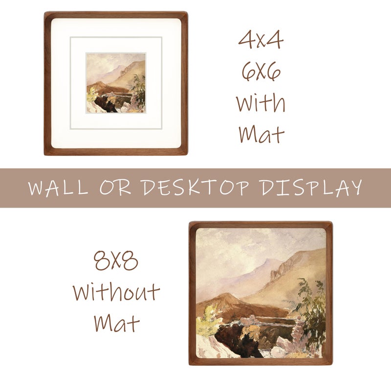 Gdfmsc Square 8x8 Picture Frame with Mat for 4x4/6x6, Natural Walnut Wood Handcrafted Rounded Corner with Real Glass, Vertical or Horizontal Display Photo Gallery Wall & Tabletop Frame - Image 3