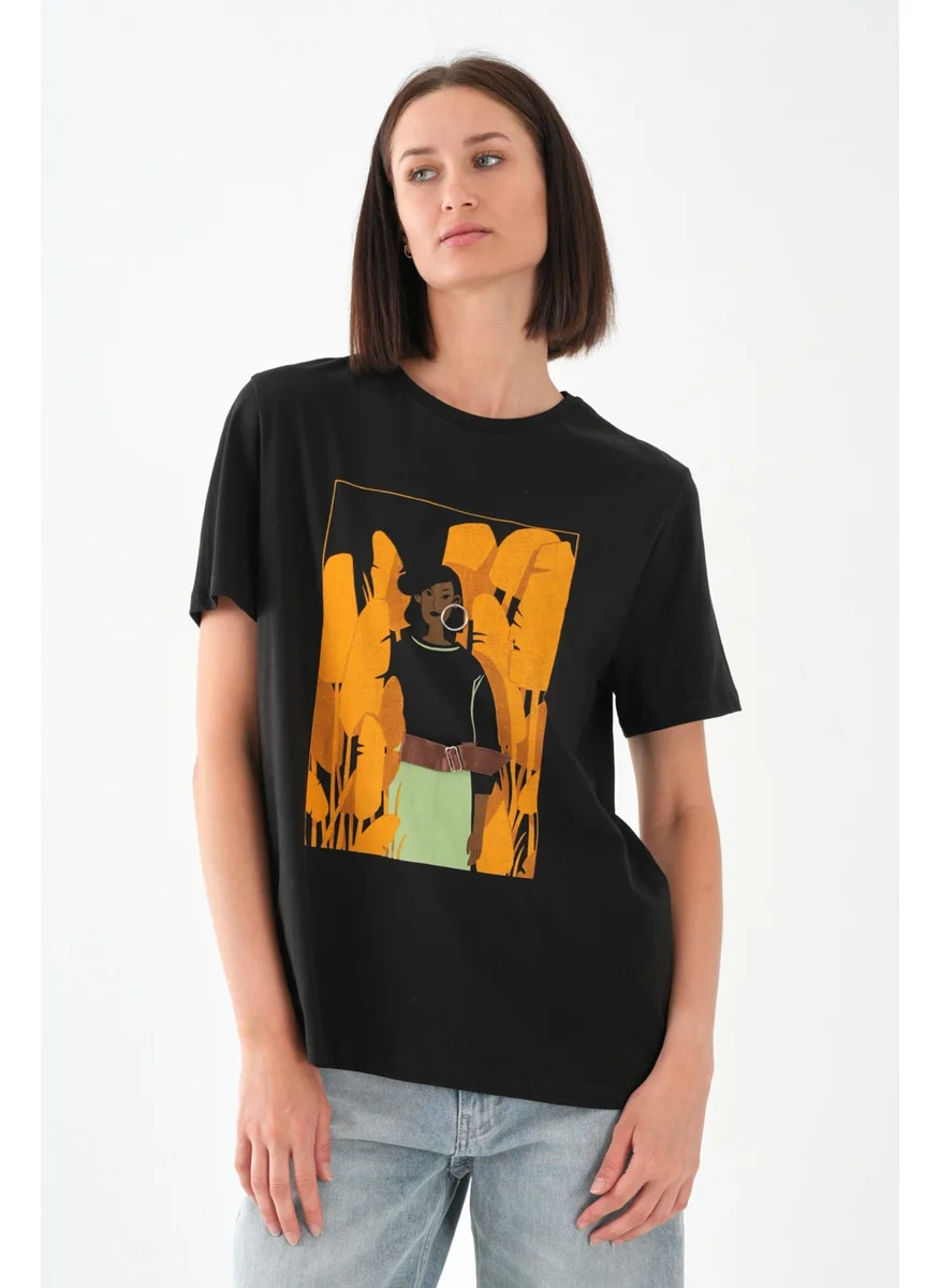 الكسندر جاردي Printed Crew Neck T-Shirt (A21-10520)