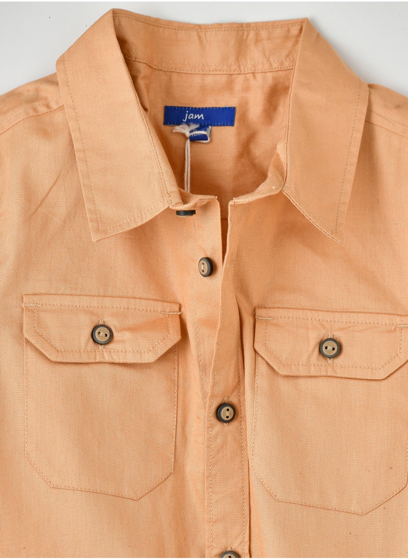 JAM Boys Orange Casual Shirt with Long Sleeves  - Image 3