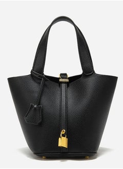 Loquat Small Bucket Bag for Women Simple Style Hobo Bucket Handbag Black  - Image 1