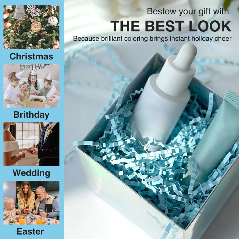 Corlcol 200g(7oz) Crinkle Paper Filler, Gift Box Baskets for Easter, Birthday, Wedding, Decoration(Light Blue) - Image 5