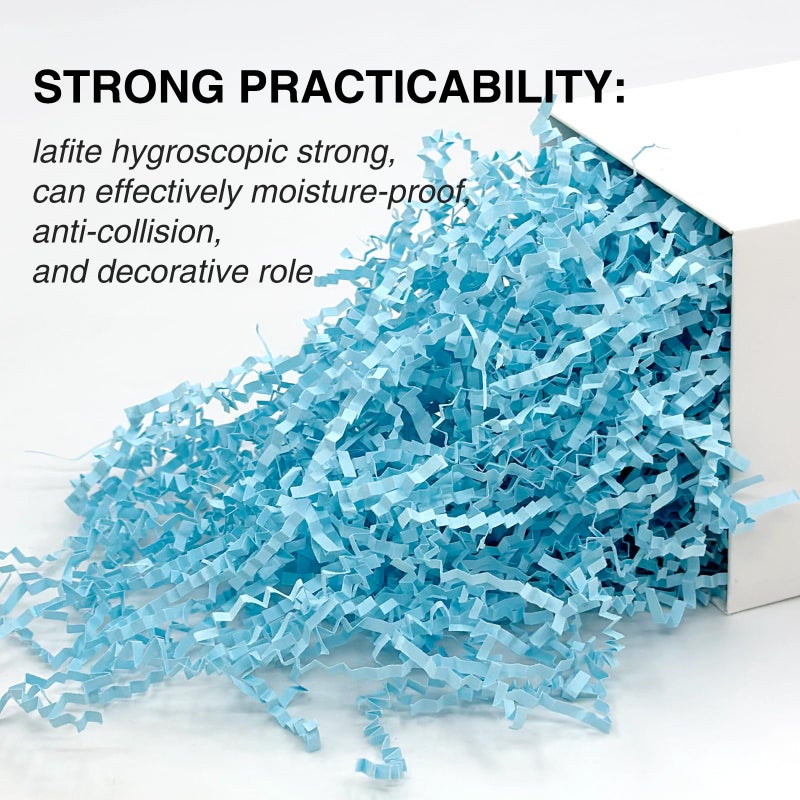 Corlcol 200g(7oz) Crinkle Paper Filler, Gift Box Baskets for Easter, Birthday, Wedding, Decoration(Light Blue) - Image 4