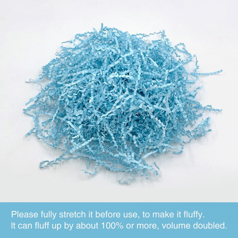 Corlcol 200g(7oz) Crinkle Paper Filler, Gift Box Baskets for Easter, Birthday, Wedding, Decoration(Light Blue) - Image 2
