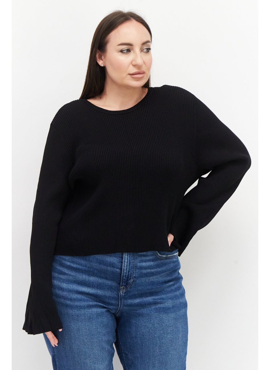 Women Round Neck Long Sleeve Plain Top, Black - pzsku/Z0C52881854A5ECB01095Z/45/_/1724351083/0648e10d-cd72-4642-98ef-6caa5648b6f0