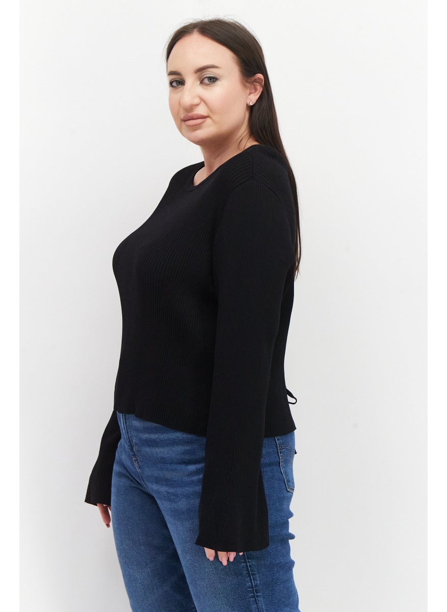 Women Round Neck Long Sleeve Plain Top, Black - pzsku/Z0C52881854A5ECB01095Z/45/_/1726669297/2e4ed01a-879d-4207-a031-0b1c3ec52bbe