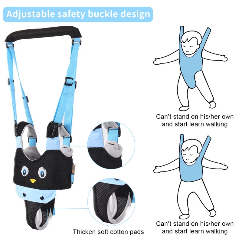 IULONEE Baby Walking Harness Breathable Handheld Kids Toddler Helper Assistant Adjustable Infant Walker Help Baby Walk Stand Up Child Learning Belt for 8-24 Month Old Babies Activity (Blue) - Image 3
