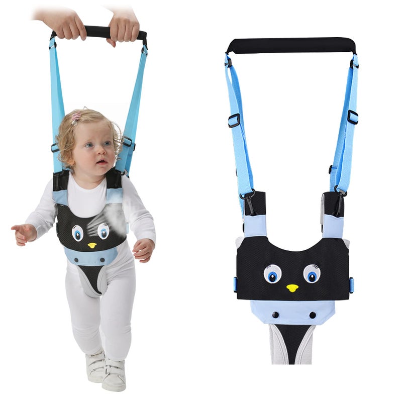 IULONEE Baby Walking Harness Breathable Handheld Kids Toddler Helper Assistant Adjustable Infant Walker Help Baby Walk Stand Up Child Learning Belt for 8-24 Month Old Babies Activity (Blue) - Image 1