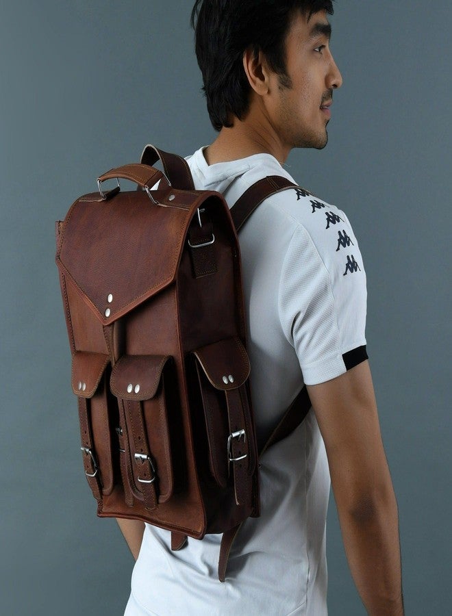 MaheTri Historic 2 in 1 Leather Backpack & Messenger Bag - Unisex | Handcrafted Full-Grain Leather Backpack | Multipurpose Casual Daypack Backpacks for Business, Office, College & Travel - Image 4