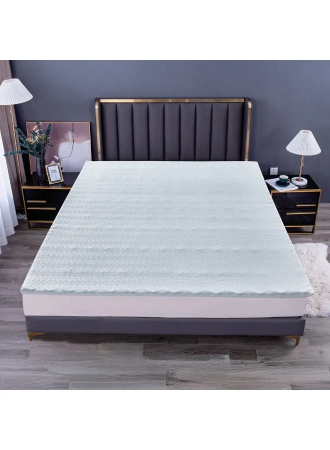 DANUBE HOME Dreamscape 7 Zone Gel Memory Foam Mattress Topper – Pressure-Relieving Bed Topper For Back Support, Comfort, Sleep Quality – Soft Foam Pad 200X200X5 Cm White