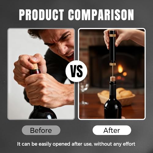 TQBAJ 2pcs Arropop Wine Opener, Travel Portable Pocket Air Pressure Pump Bottle Open for Home Restaurant Party (Golden+Red) - Image 3