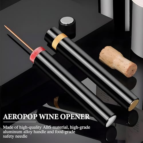 TQBAJ 2pcs Arropop Wine Opener, Travel Portable Pocket Air Pressure Pump Bottle Open for Home Restaurant Party (Golden+Red) - Image 2