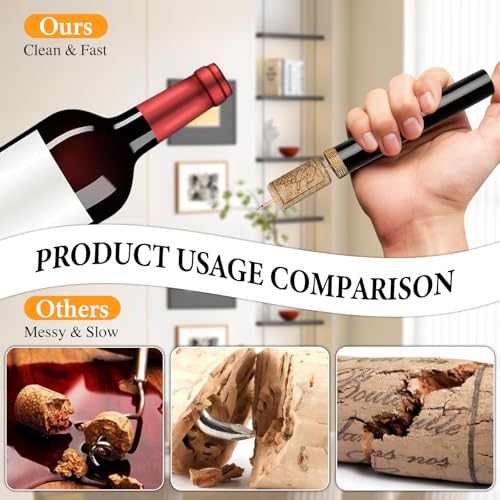 TQBAJ 2pcs Arropop Wine Opener, Travel Portable Pocket Air Pressure Pump Bottle Open for Home Restaurant Party (Golden+Red) - Image 4