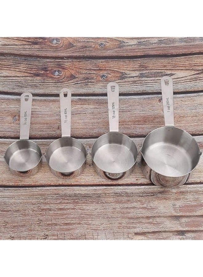 Happy Home 4-Piece Measuring Cups Set – 1/4, 1/3, 1/2, 1 Cup – Reusable Kitchen Measuring Spoons, Dishwasher-Safe on Top Rack, Easy to Store, Perfect for Baking, Cooking, and Everyday Food Prep - Image 4