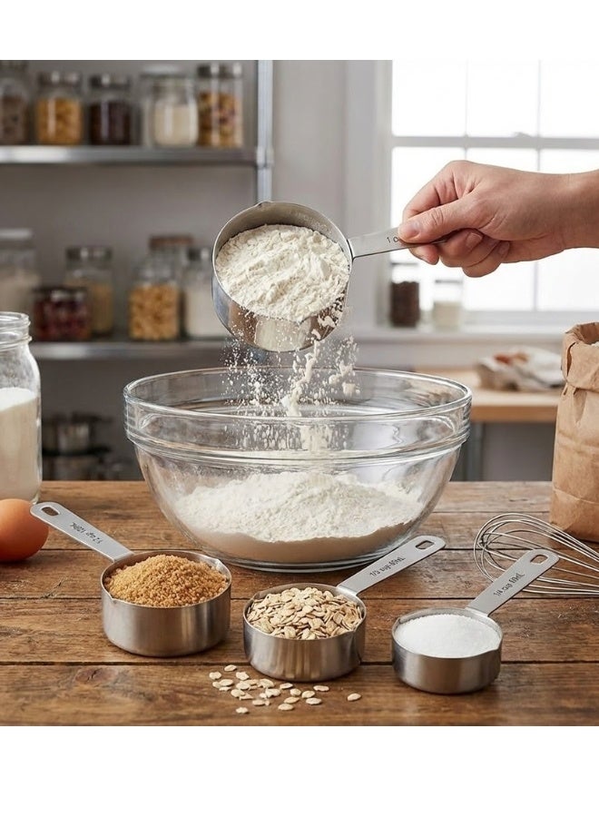 Happy Home 4-Piece Measuring Cups Set – 1/4, 1/3, 1/2, 1 Cup – Reusable Kitchen Measuring Spoons, Dishwasher-Safe on Top Rack, Easy to Store, Perfect for Baking, Cooking, and Everyday Food Prep - Image 2