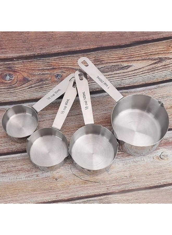 Happy Home 4-Piece Measuring Cups Set – 1/4, 1/3, 1/2, 1 Cup – Reusable Kitchen Measuring Spoons, Dishwasher-Safe on Top Rack, Easy to Store, Perfect for Baking, Cooking, and Everyday Food Prep - Image 3