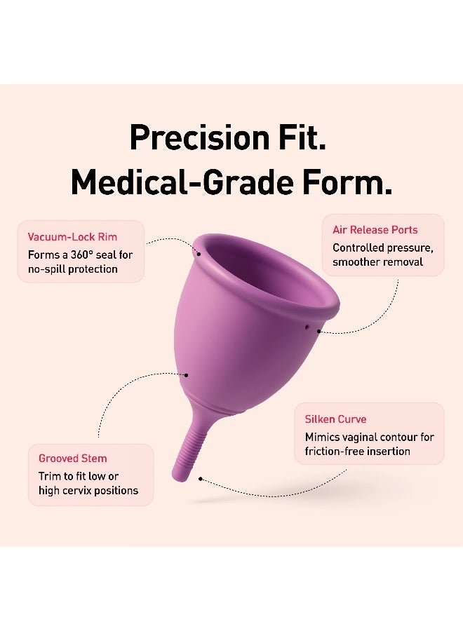 Sirona Menstrual Cup | Up to 8 Hours Protection | Rash-free | Biocompatible | Sustainable & Economical | Hypoallergenic Size small - Image 5
